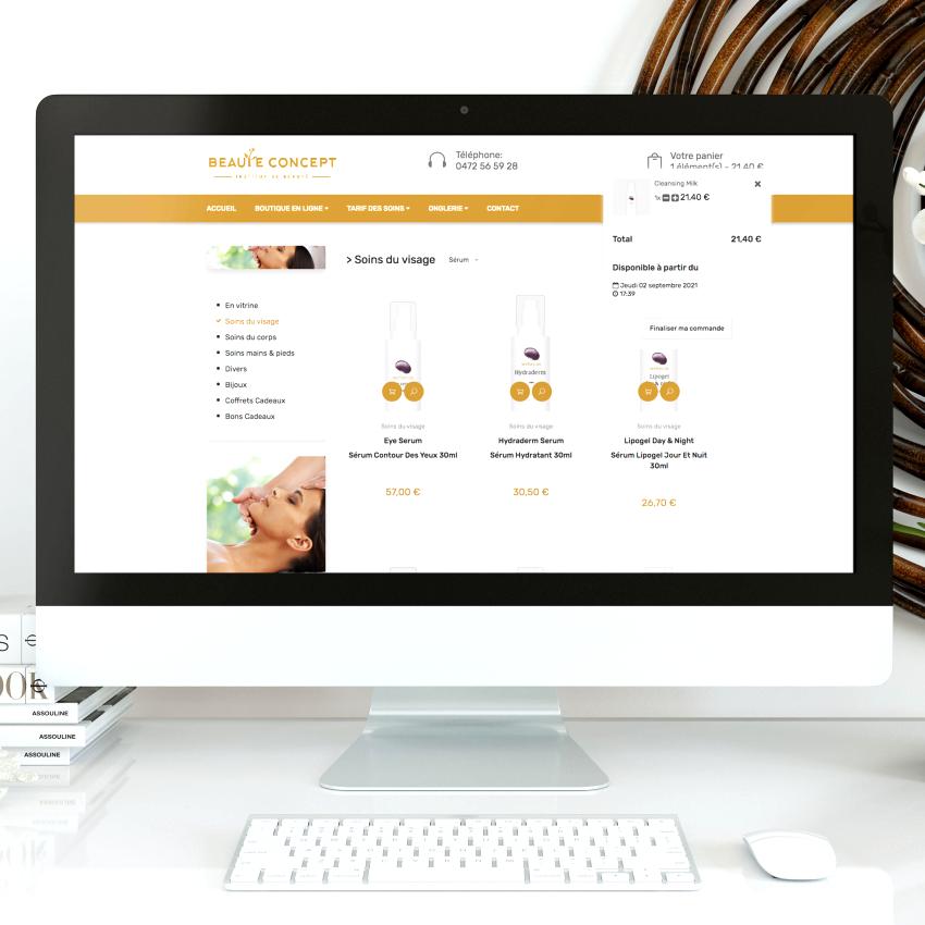 Webshop / Boutique Beauté concept
