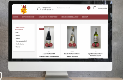 Webshop / Boutique Claudio vins et spiritueux
