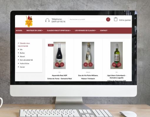 Site web réalisé par SoWeDo : Claudio vins et spiritueux