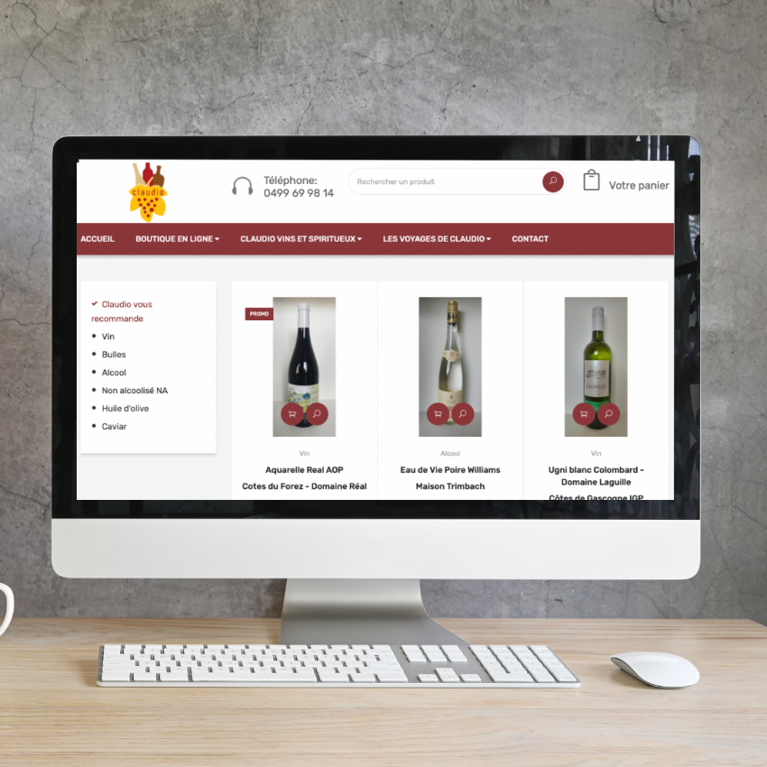 Webshop / Boutique Claudio vins et spiritueux