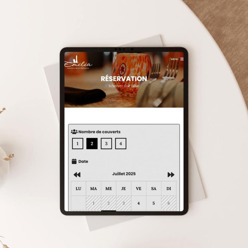 Création de site internet Emilia Restaurant